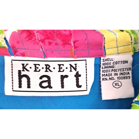 Patchwork Cut & Sew Button Down Jacket Womens XL‎ Bright Festive Floral Cottage - Picture 3 of 12